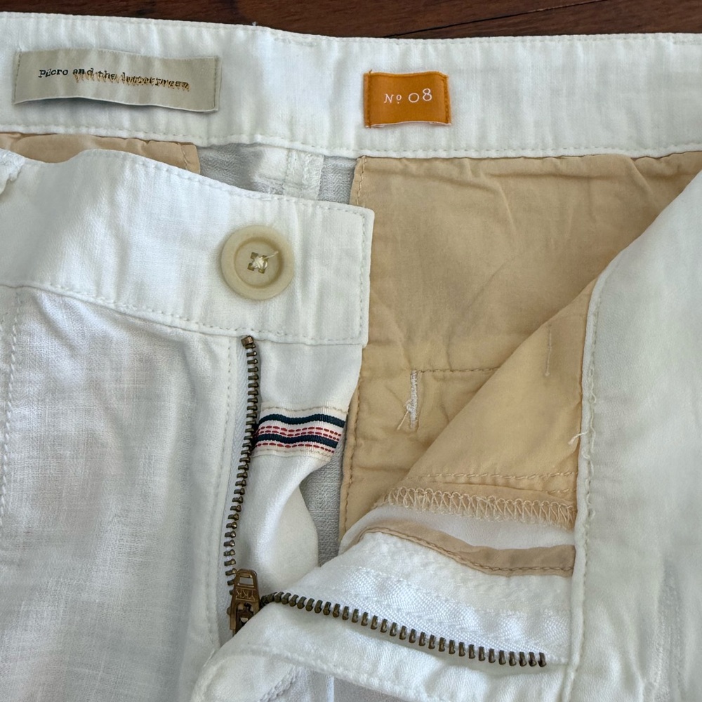Anthropologie Pilcro white Linen wide leg pant, size 8 ready for summer! - Picture 3 of 11